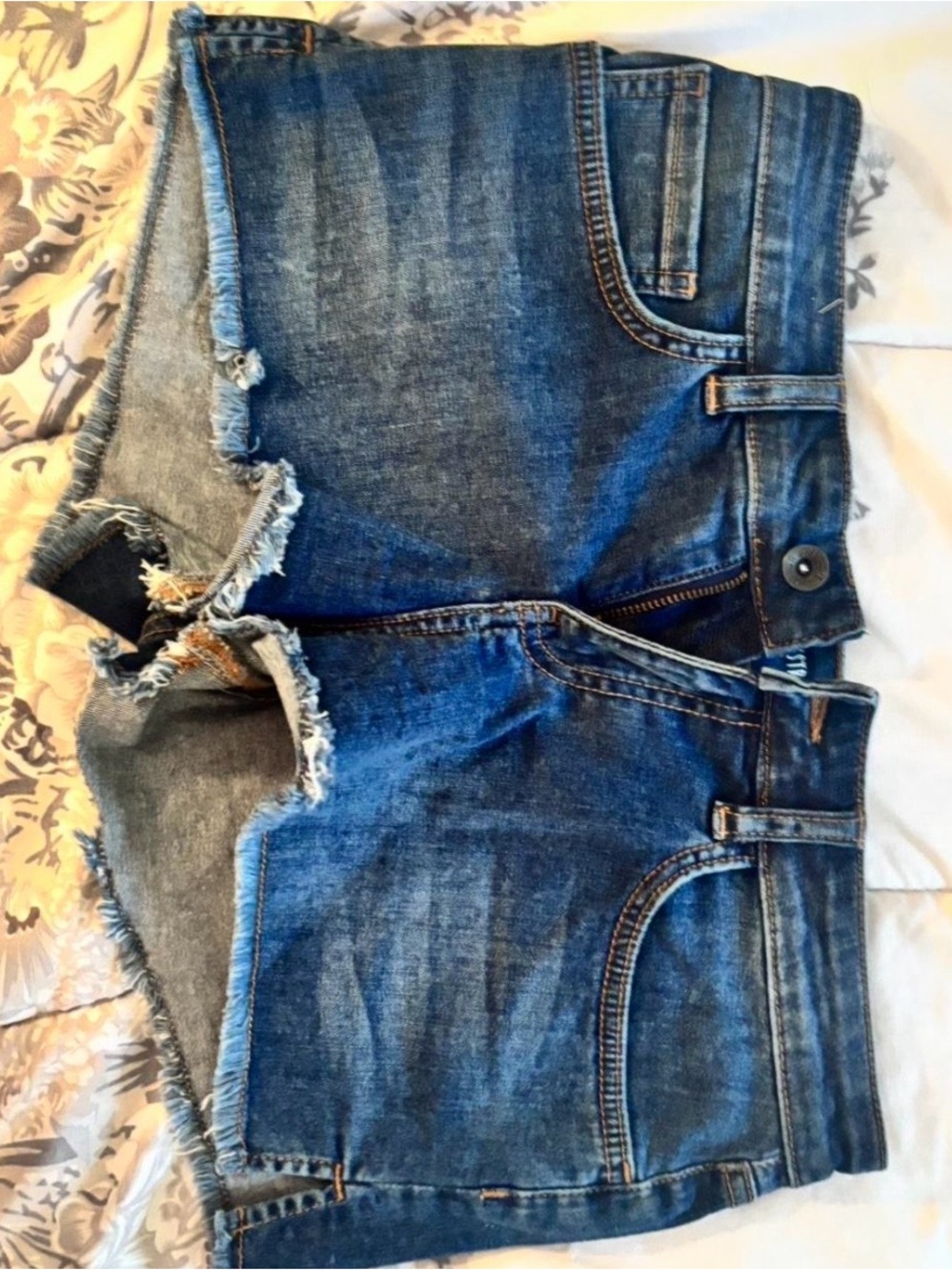 Vans Distressed Dark Blue Denim Cutoff Shorts - Women's